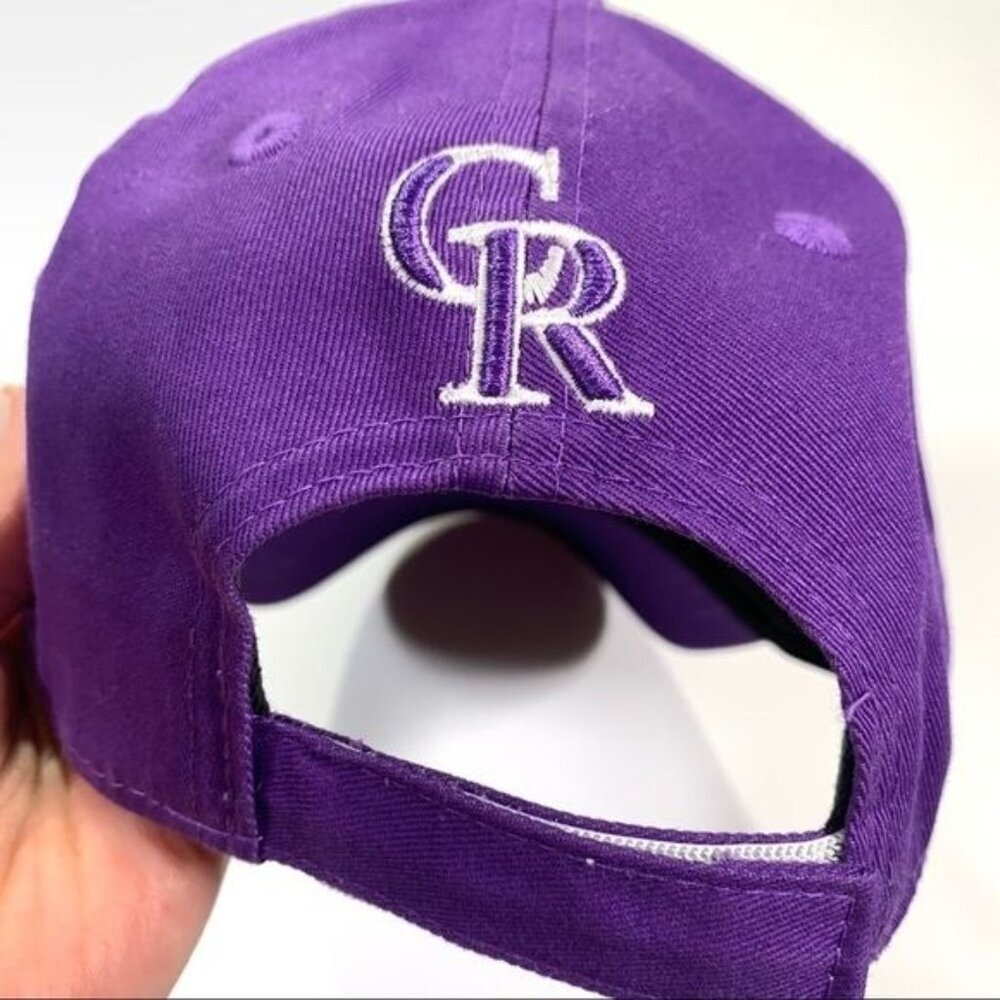 Colorado Rockies Baseball Hat Purple White Iridescent Brim Size Girls Youth - Picture 2 of 11